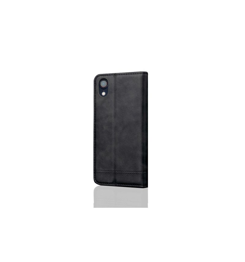 Kožené Pouzdro Na iPhone XR Držák Retro Čipové Karty
