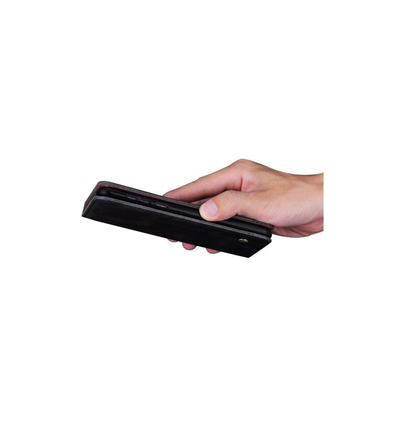 Kožené Pouzdro Na iPhone XR Držák Retro Čipové Karty