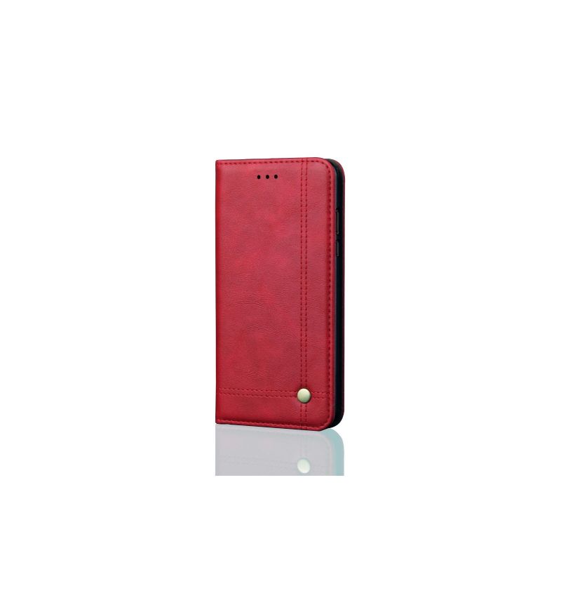 Kožené Pouzdro Na iPhone XR Držák Retro Čipové Karty