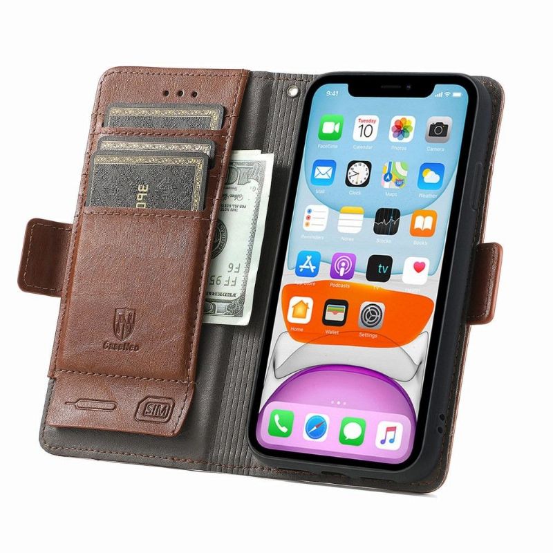 Kožené Pouzdro Na iPhone XR Flipové Pouzdro Flip Business