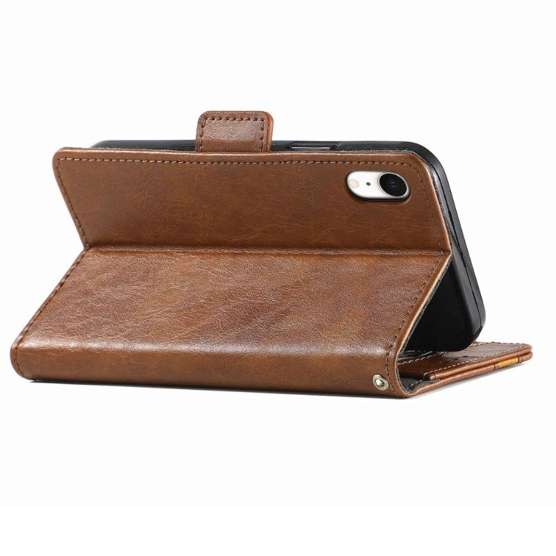 Kožené Pouzdro Na iPhone XR Flipové Pouzdro Flip Business