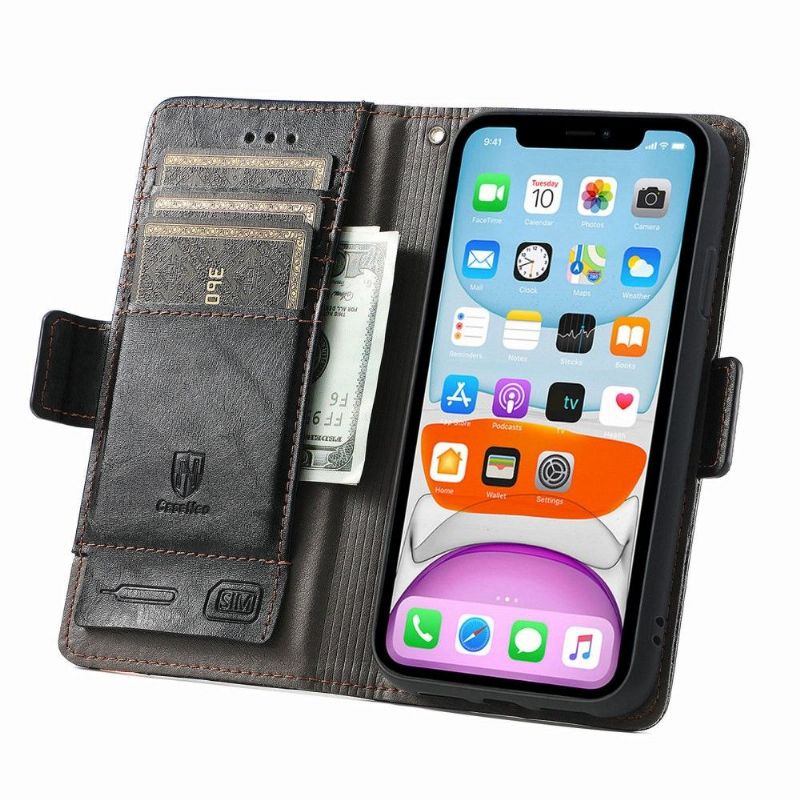 Kožené Pouzdro Na iPhone XR Flipové Pouzdro Flip Business