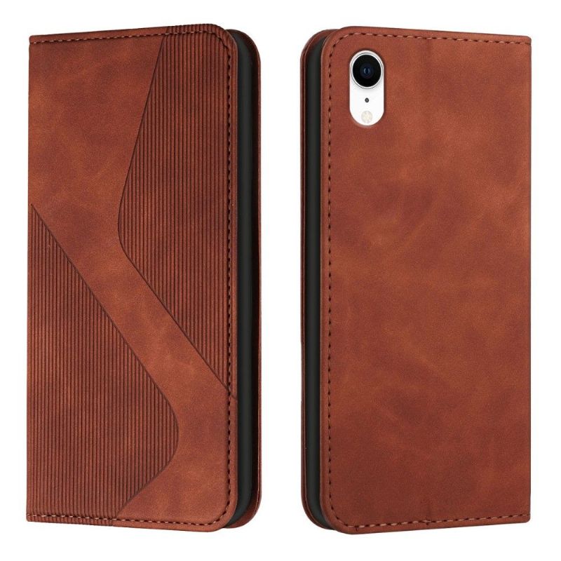 Kožené Pouzdro Na iPhone XR Podnikání Ve Tvaru S