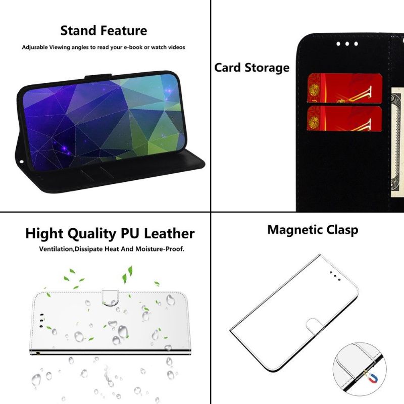 Kožené Pouzdro Na iPhone XR Zrcadlový Efekt Z Umělé Kůže
