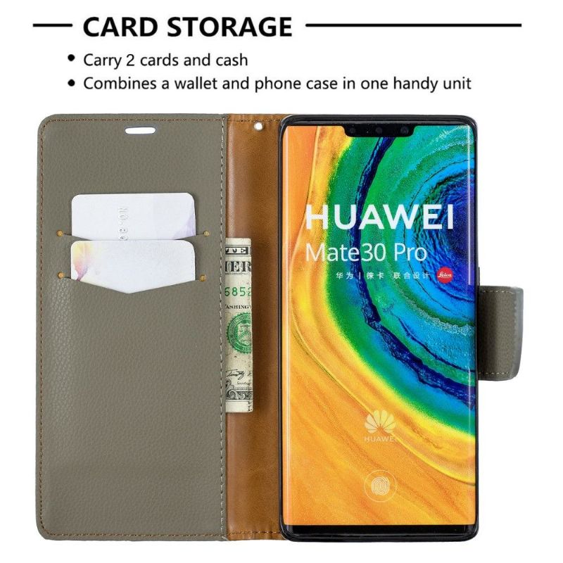 Flipové Pouzdro Na Huawei Mate 30 Pro Efekt Zrnité Kůže