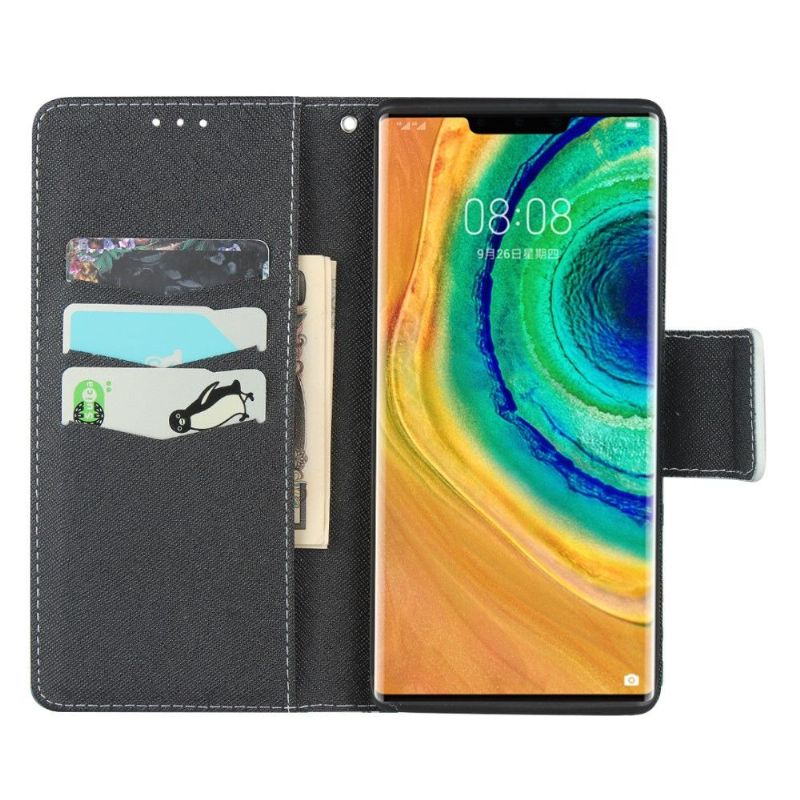 Flipové Pouzdro Na Huawei Mate 30 Pro Jarní Květiny Virginie Se Šňůrkou