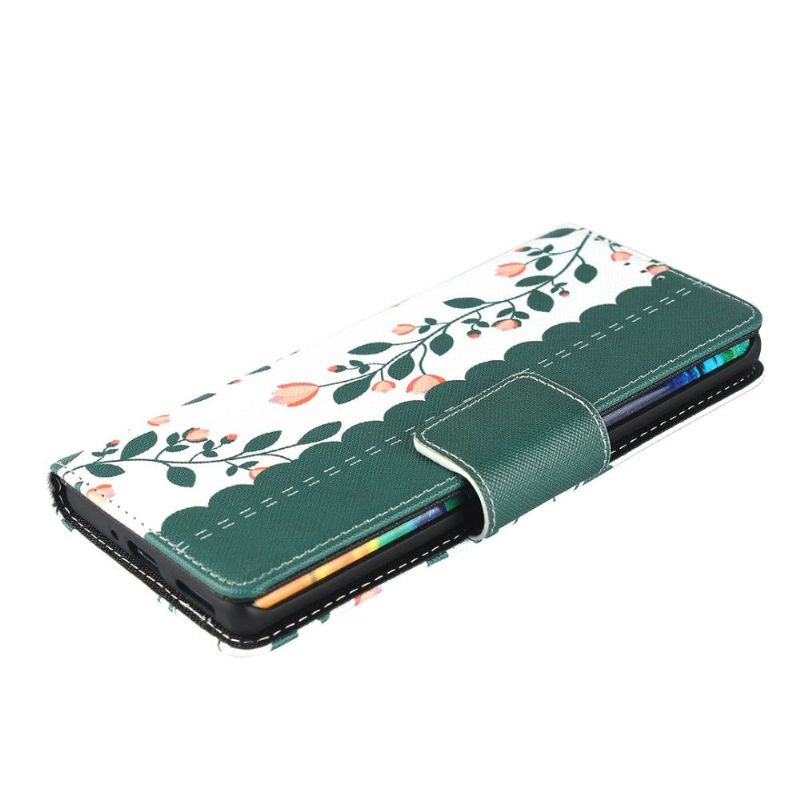Flipové Pouzdro Na Huawei Mate 30 Pro Jarní Květiny Virginie Se Šňůrkou