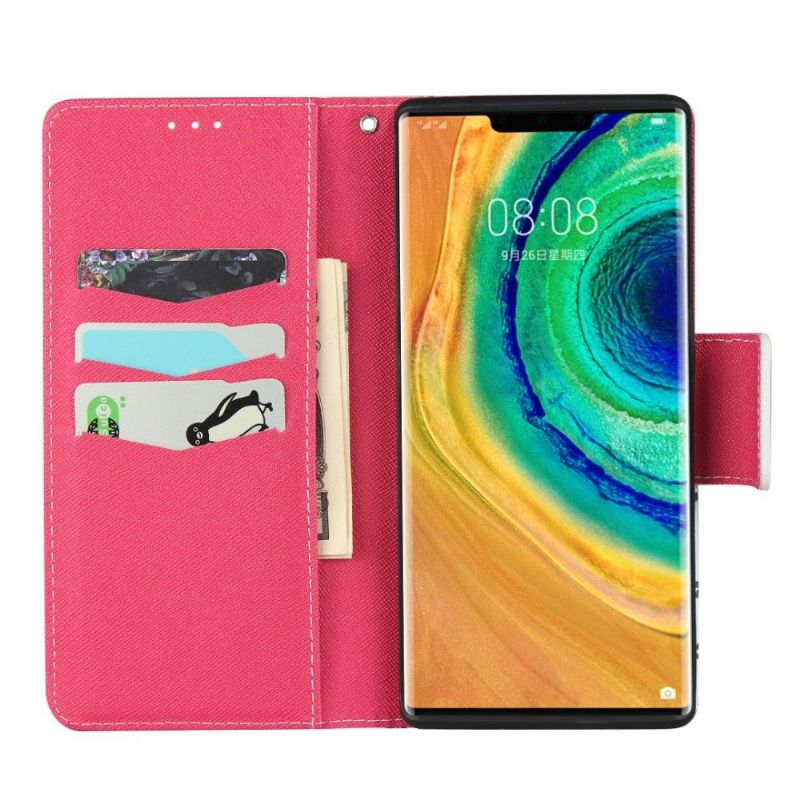 Flipové Pouzdro Na Huawei Mate 30 Pro Jarní Květiny Virginie Se Šňůrkou