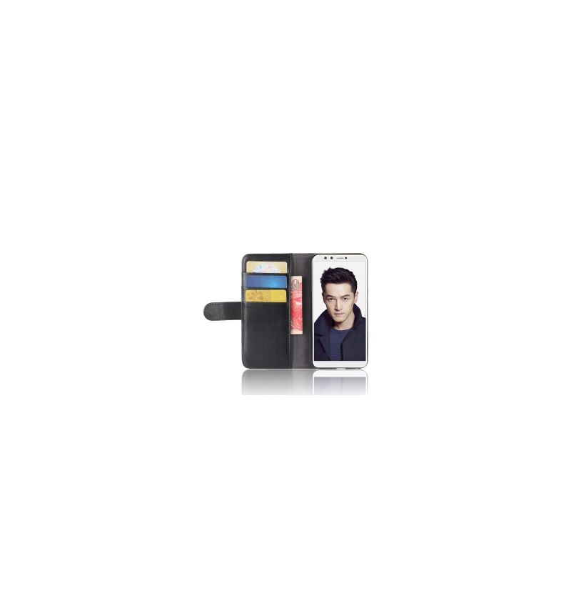 Kožené Pouzdro Na Honor 9 Lite Prémiová Kůže - Černá