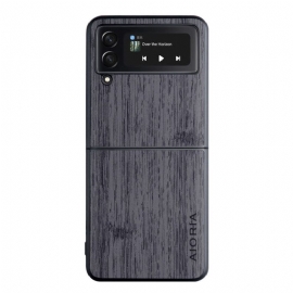 Kryt Na Samsung Galaxy Z Flip 4 Flipové Pouzdro Dřevo Aioria