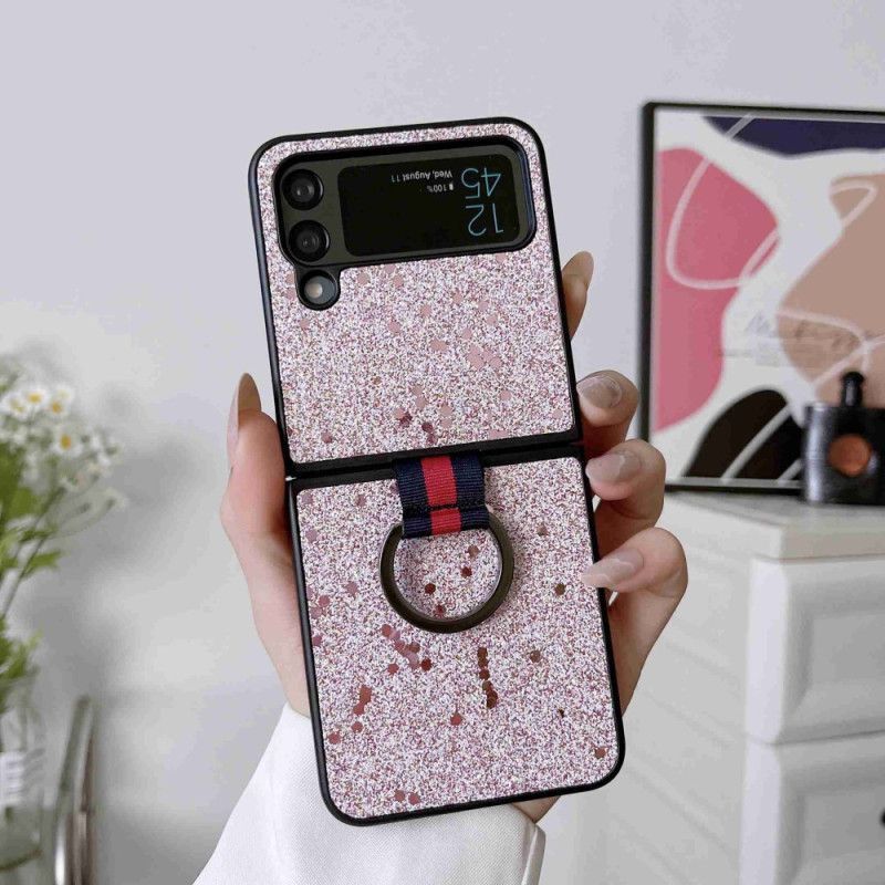 Kryt Na Samsung Galaxy Z Flip 4 Flipové Pouzdro Flitry S Prstenem