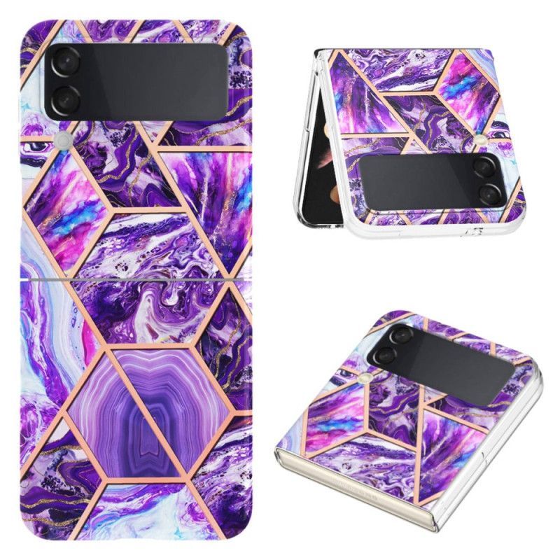 Kryt Na Samsung Galaxy Z Flip 4 Flipové Pouzdro Geometrický Mramor