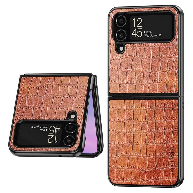 Kryt Na Samsung Galaxy Z Flip 4 Flipové Pouzdro Krokodýl Aioria