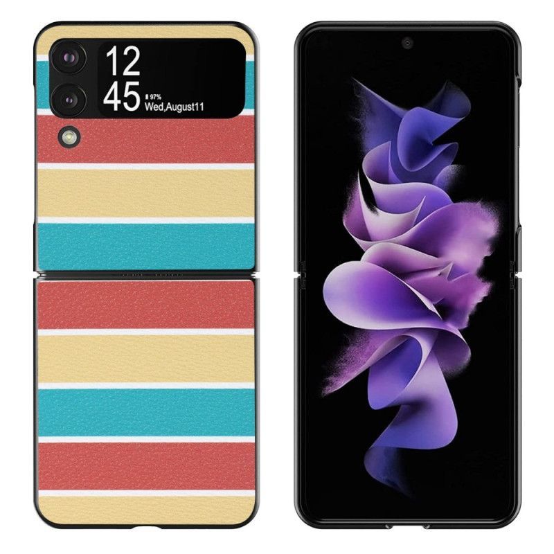 Kryt Na Samsung Galaxy Z Flip 4 Flipové Pouzdro Linky Z Umělé Kůže