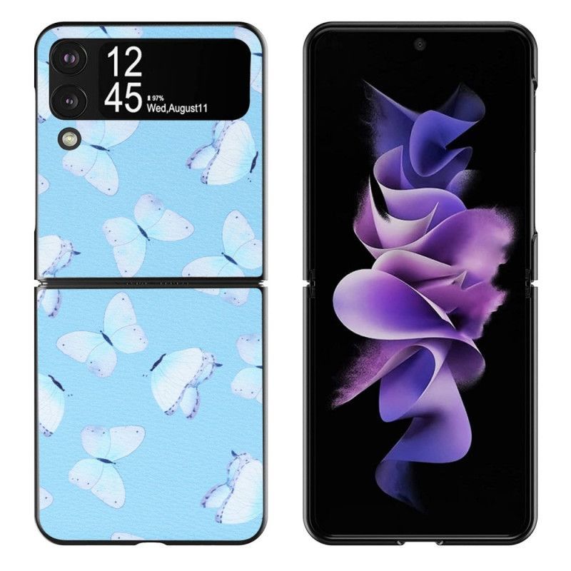 Kryt Na Samsung Galaxy Z Flip 4 Flipové Pouzdro Motýlci Z Umělé Kůže