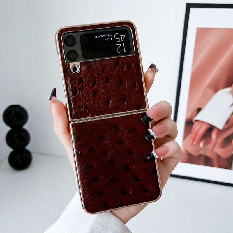 Kryt Na Samsung Galaxy Z Flip 4 Flipové Pouzdro Pštrosí Styl