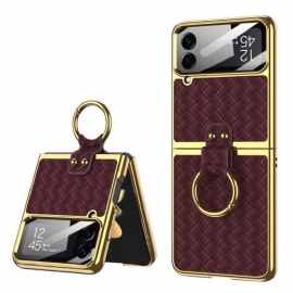 Kryt Na Samsung Galaxy Z Flip 4 Flipové Pouzdro Tkané S Gkk Prstenem