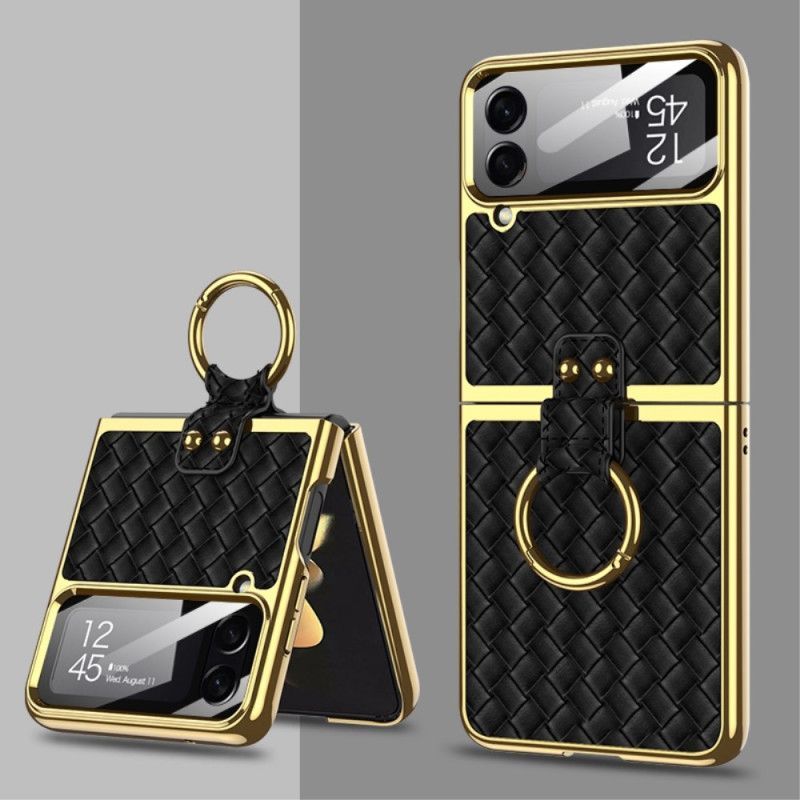 Kryt Na Samsung Galaxy Z Flip 4 Flipové Pouzdro Tkané S Gkk Prstenem