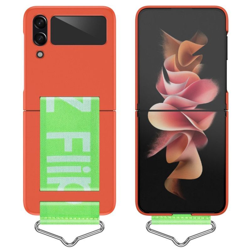 Kryty Na Mobil Na Samsung Galaxy Z Flip 4 Flipové Pouzdro Prsten A Popruh Dopisy