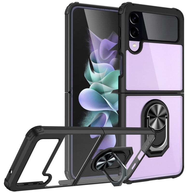 Kryty Na Mobil Na Samsung Galaxy Z Flip 4 Flipové Pouzdro Průhledný Kovový Prsten