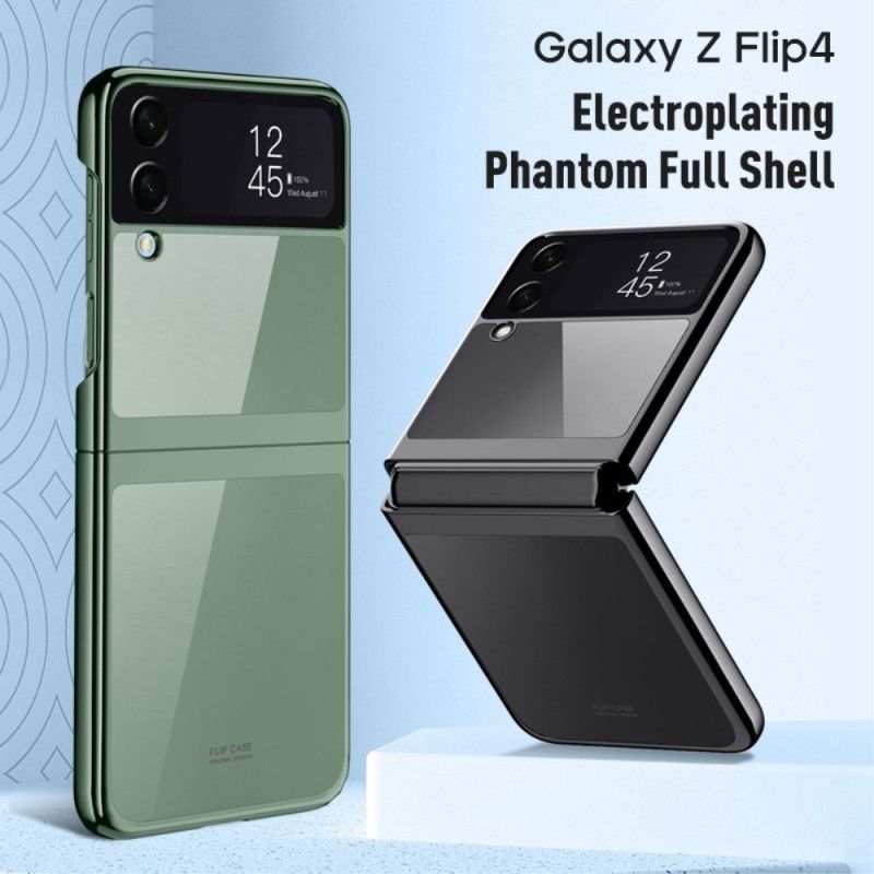 Kryty Na Mobil Na Samsung Galaxy Z Flip 4 Flipové Pouzdro Transparentní Metalický Obrys