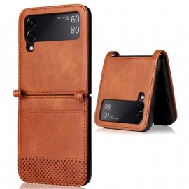 Kryty Na Mobil Na Samsung Galaxy Z Flip 4 Flipové Pouzdro Vintage Kožený Styl Držitel Karty