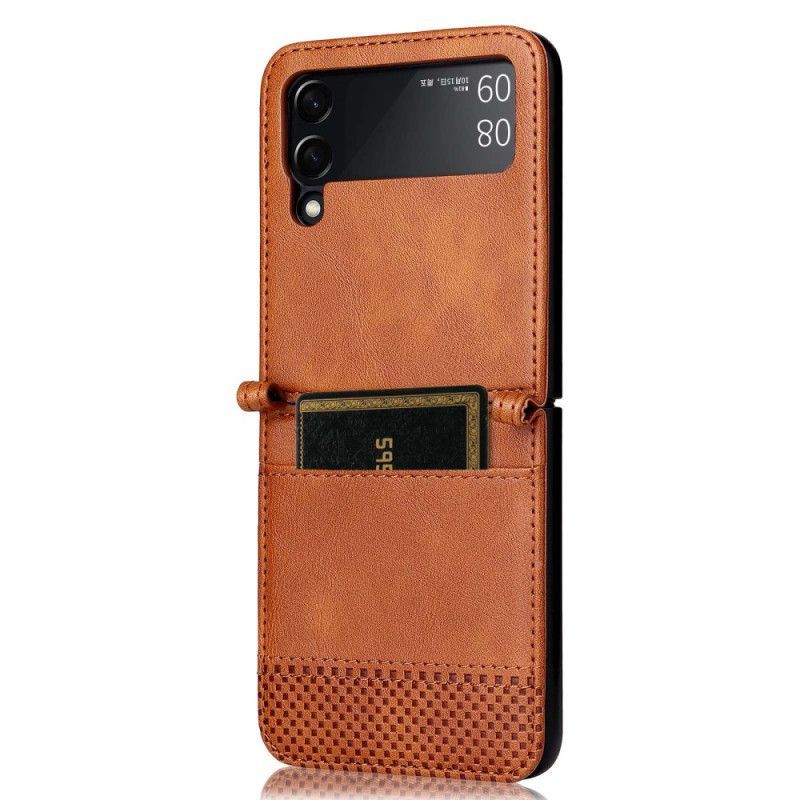 Kryty Na Mobil Na Samsung Galaxy Z Flip 4 Flipové Pouzdro Vintage Kožený Styl Držitel Karty