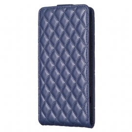 Kožené Pouzdro Folio iPhone 16 Pro Max Prošívaná Vertikální Chlopeň