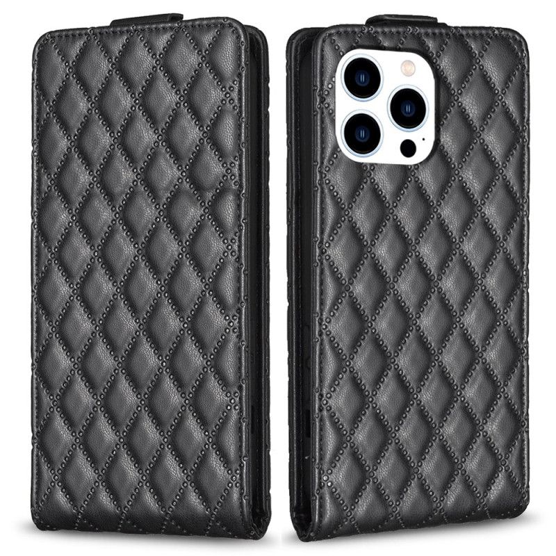 Kožené Pouzdro Folio iPhone 16 Pro Max Prošívaná Vertikální Chlopeň