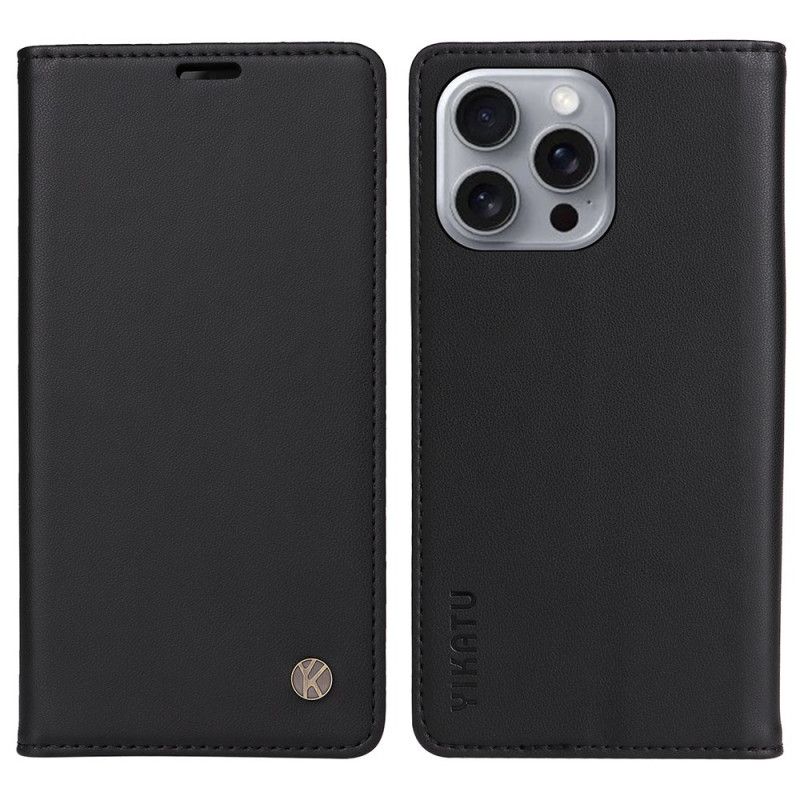 Kožené Pouzdro iPhone 16 Pro Max Kryty Na Mobil Klasický Yikatu