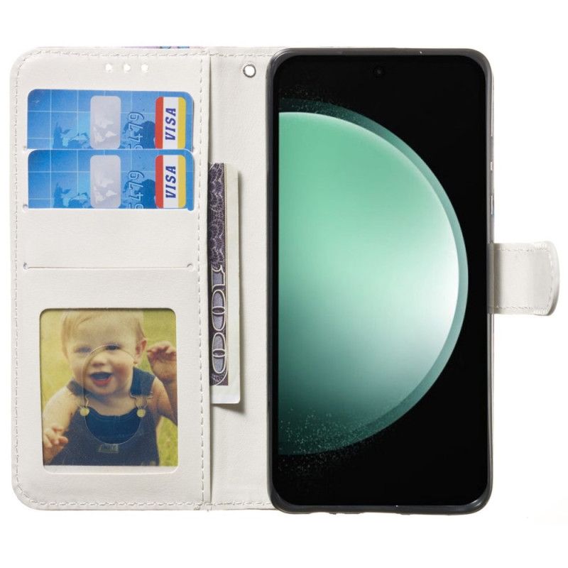 Kožený Kryt iPhone 16 Pro Max Barevný Vlk S Popruhem