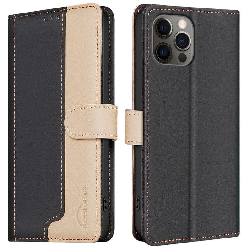 Kožený Kryt iPhone 16 Pro Max Dvoubarevná Binfen Color