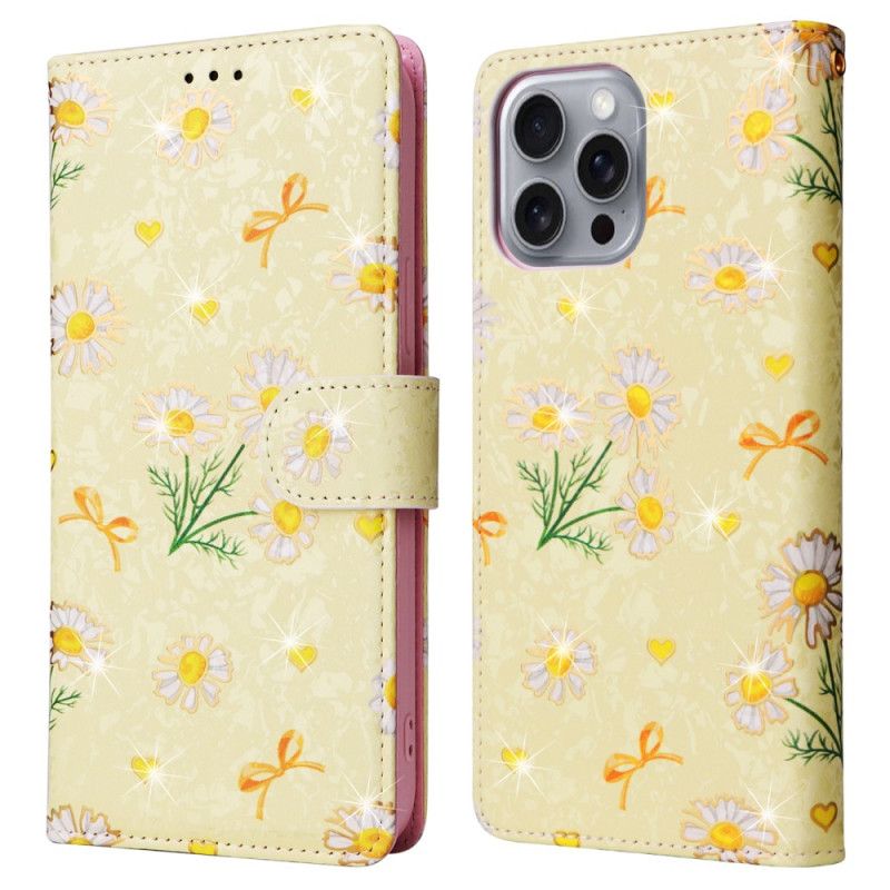Kožený Kryt iPhone 16 Pro Max Floralies Rfid Blokování