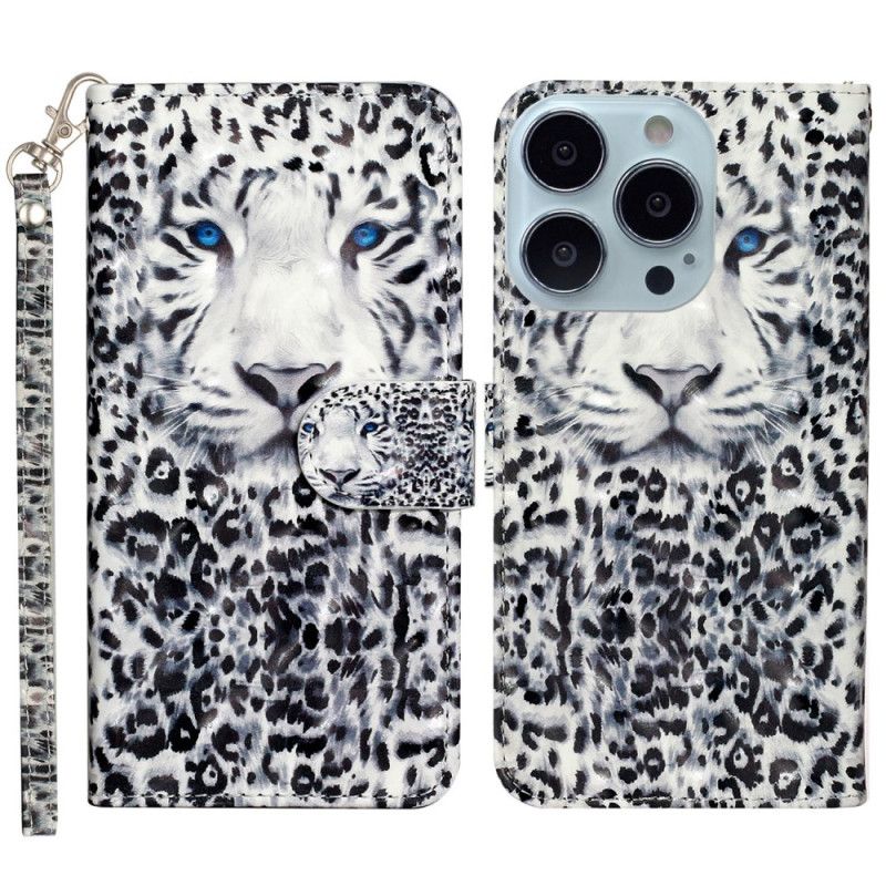 Kožený Kryt Na iPhone 16 Pro Max Leopardí Popruh