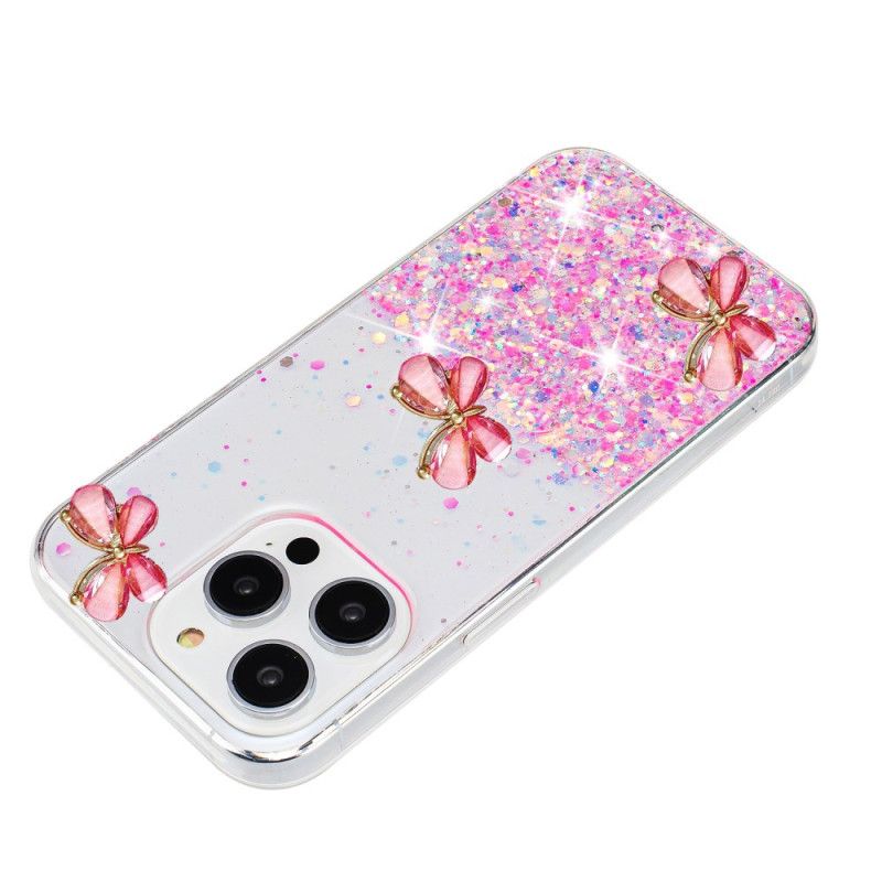 Kryt iPhone 16 Pro Max Světelný Efekt 3d Motýlů