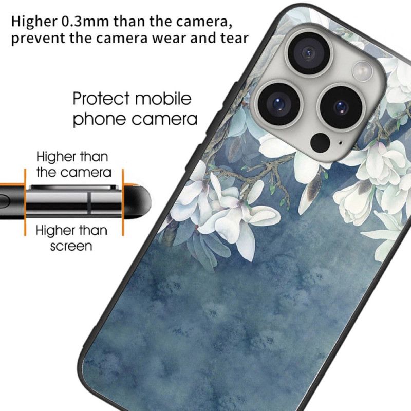 Kryt iPhone 16 Pro Max Tvrzené Sklo S Potiskem Magnolia