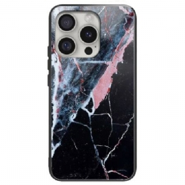 Kryt iPhone 16 Pro Max Tvrzené Sklo Z Černého Mramoru