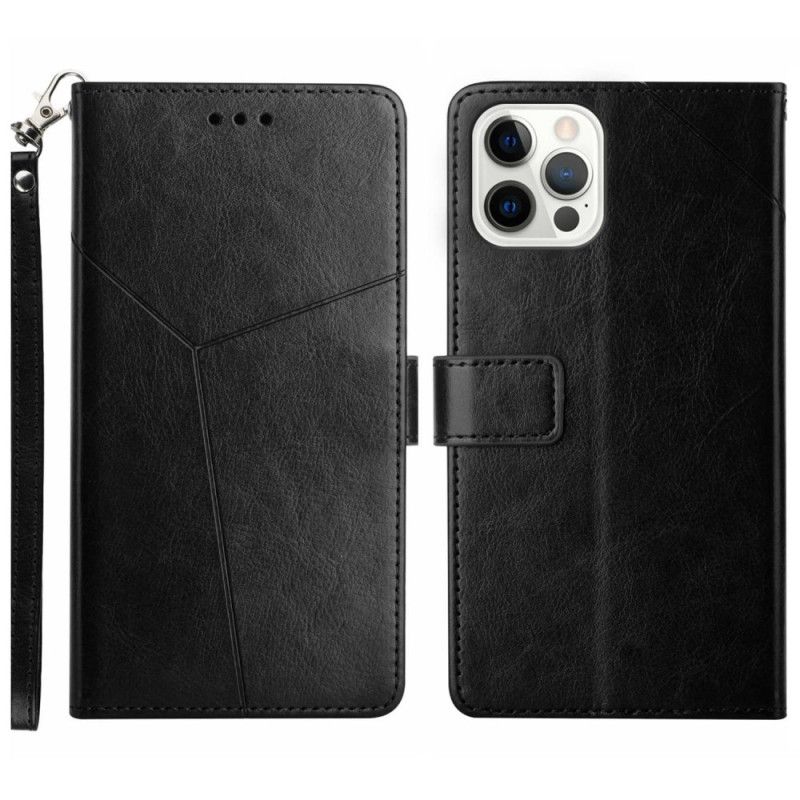 Peněženková Pouzdra iPhone 16 Pro Max Kryty Na Mobil Design Popruhu Y