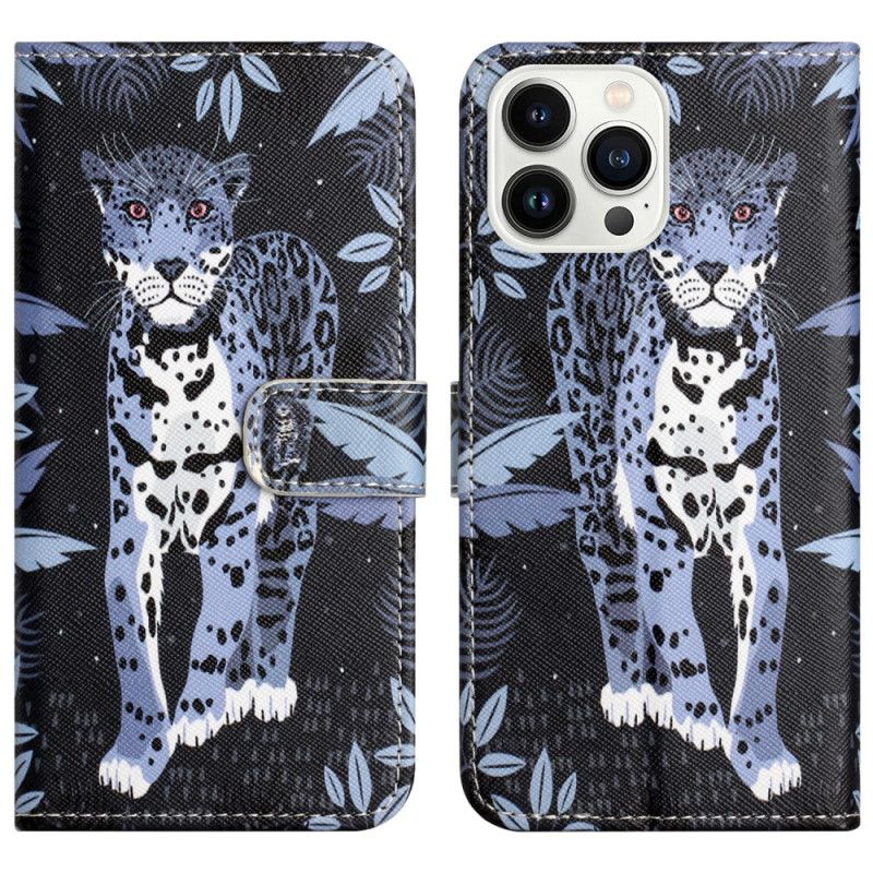 Peněženková Pouzdra iPhone 16 Pro Max Leopard Print Strappy