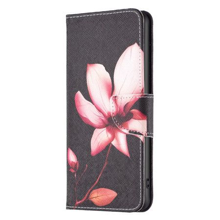 Peněženková Pouzdra iPhone 16 Pro Max Růžový Květ S Černým Pozadím