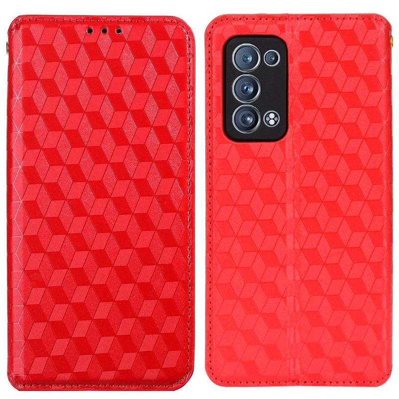 Flipové Pouzdro Na Oppo Reno 6 Pro 5G Kožené Pouzdro Návrh Geometrie