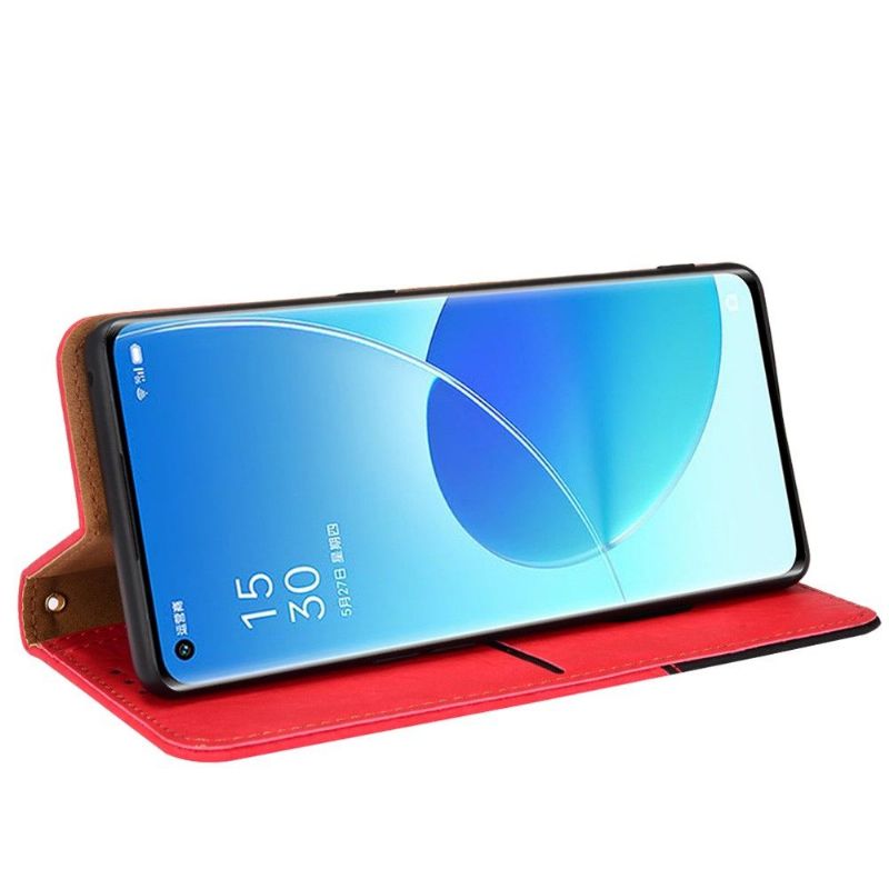 Flipové Pouzdro Na Oppo Reno 6 Pro 5G Kožené Pouzdro Retro Umělá Kůže