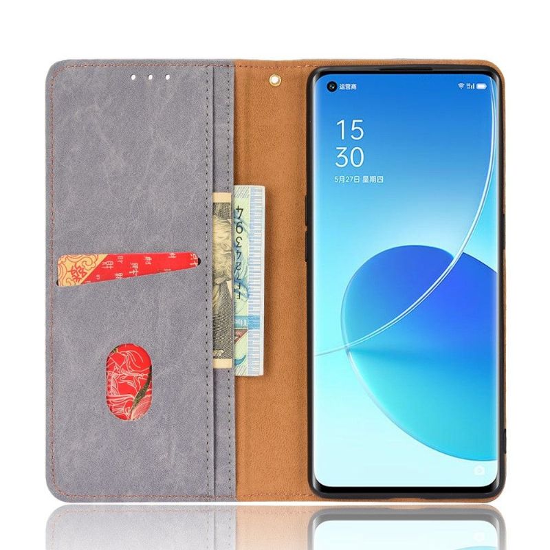 Flipové Pouzdro Na Oppo Reno 6 Pro 5G Kožené Pouzdro Retro Umělá Kůže