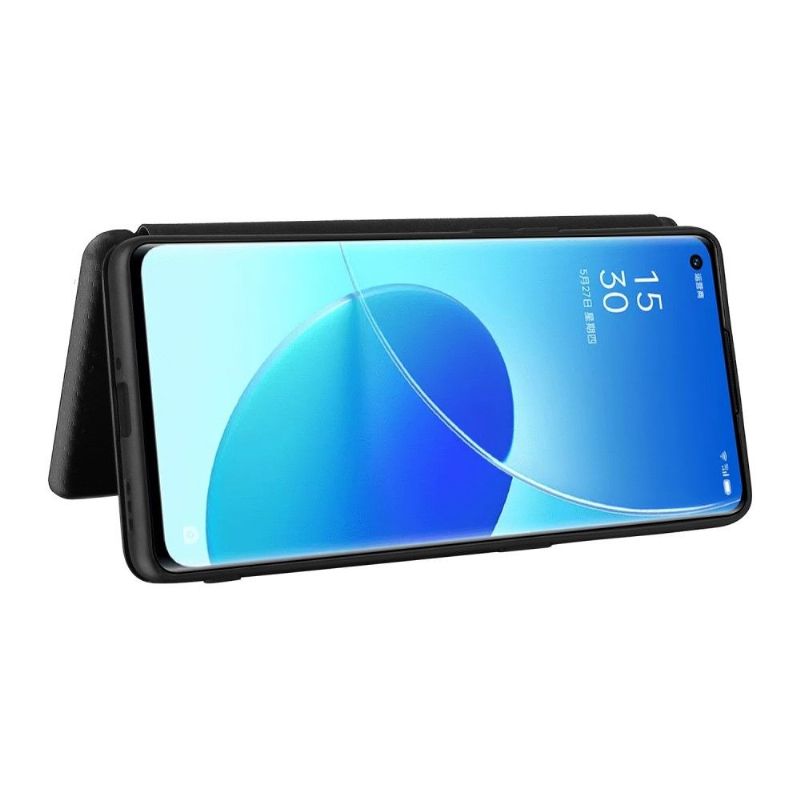 Flipové Pouzdro Na Oppo Reno 6 Pro 5G Koženka Z Uhlíkových Vláken