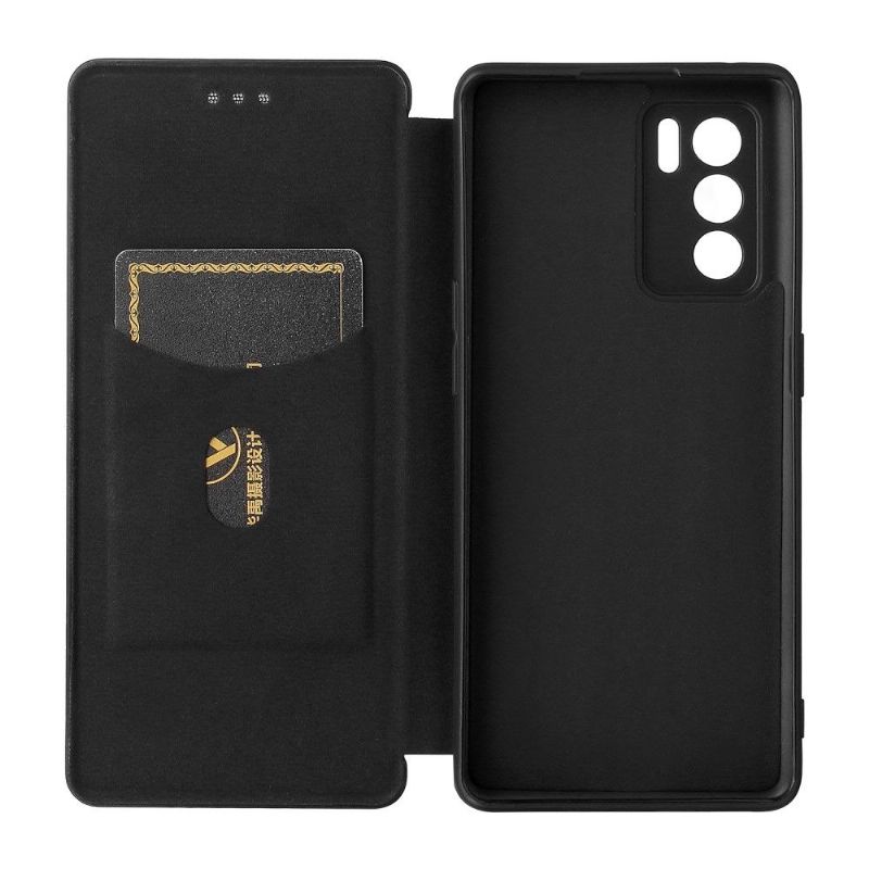 Flipové Pouzdro Na Oppo Reno 6 Pro 5G Koženka Z Uhlíkových Vláken