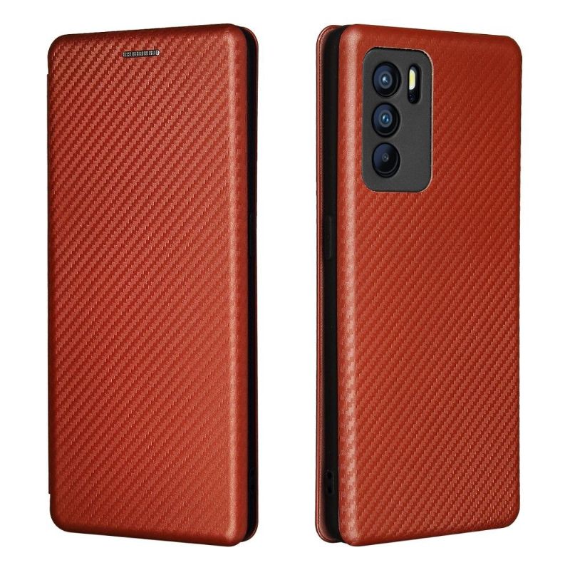 Flipové Pouzdro Na Oppo Reno 6 Pro 5G Koženka Z Uhlíkových Vláken