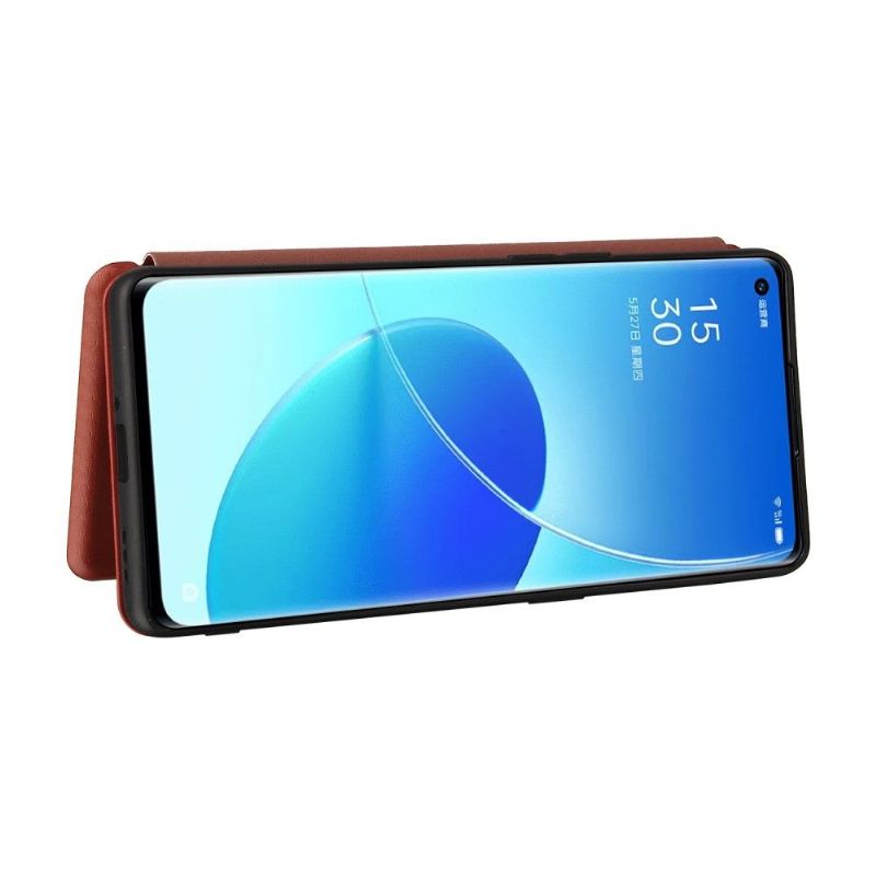 Flipové Pouzdro Na Oppo Reno 6 Pro 5G Koženka Z Uhlíkových Vláken