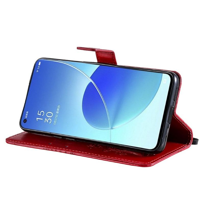Kožené Pouzdro Na Oppo Reno 6 Pro 5G Podpora Motýlů Funkcí