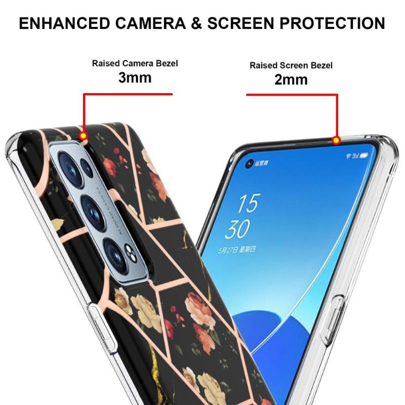 Kryty Na Mobil Na Oppo Reno 6 Pro 5G Mramor A Květiny