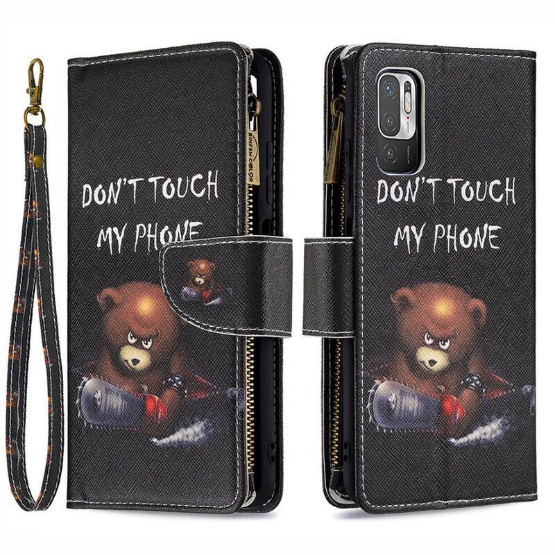 Flipové Pouzdro Na Xiaomi Redmi Note 10 5G Kapesní Medvěd Na Zip